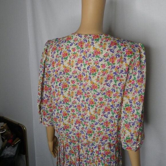 Breli Originals Vintage Floral Dress 1/2 Sleeve Plus Size 14 - Picture 8 of 9